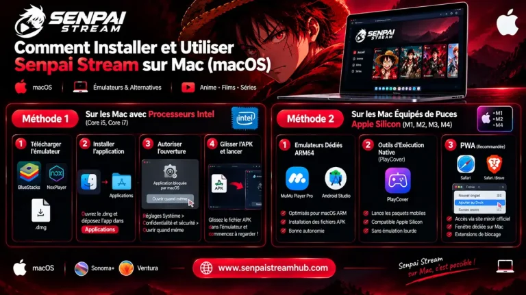Senpai Stream sur PC 9 Senpai Stream sur PC: Comment Installer et Utiliser sur Mac