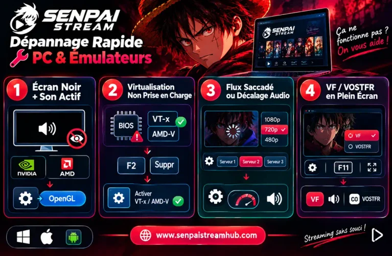 Senpai Stream sur PC 11 Dépannage des Pannes Fréquentes